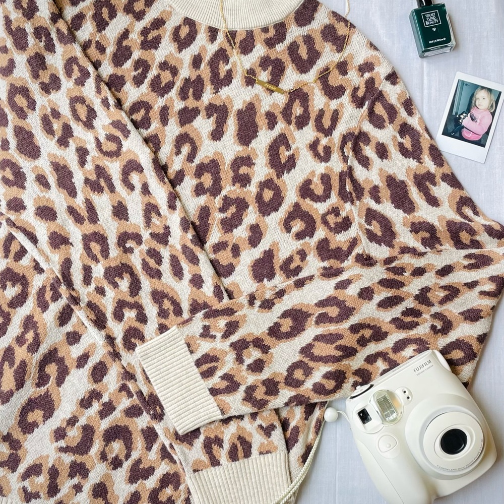 A new day large cheetah print sweater